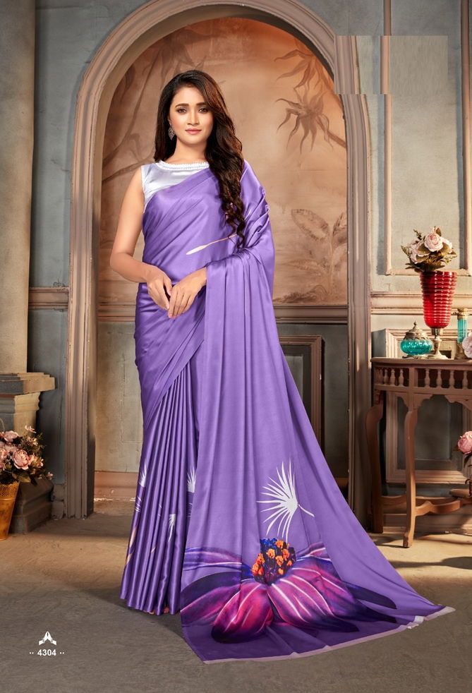 Maira 4300 Series New Exclusive Wear Designer Satin Crepe Saree Collection
